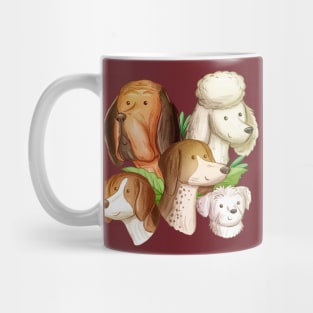 Dog Breeds Head Hand Drawn Mug